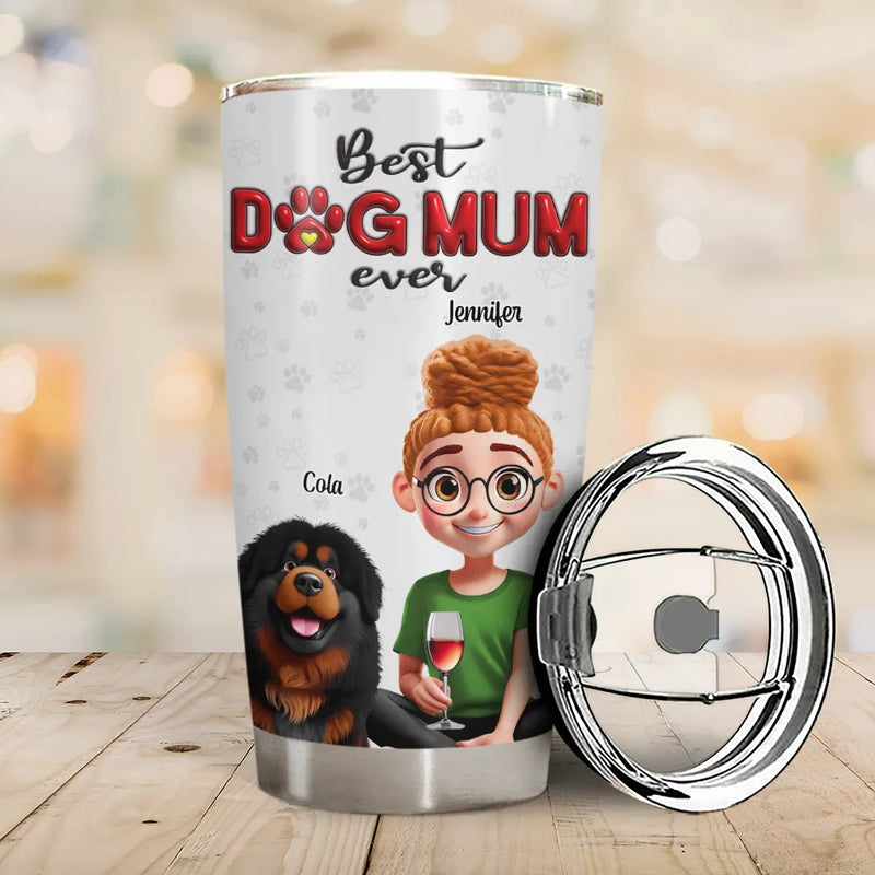 Dog Lovers,Dog Mom,Dog Dad - Dog Mom Dog Dad 3D Effect - Personalized Tumbler