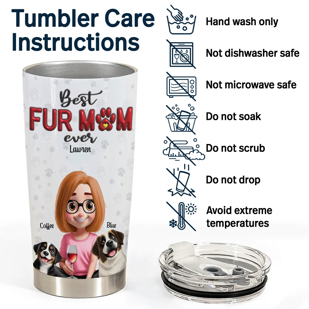 Dog Lovers,Dog Mom,Dog Dad - Dog Mom Dog Dad 3D Effect - Personalized Tumbler