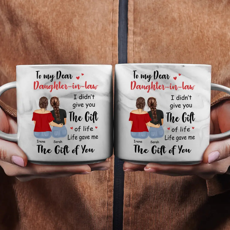 Mom - Daughters (Adult) - I Didn't Gift You The Gift - Personalized Marble Mug