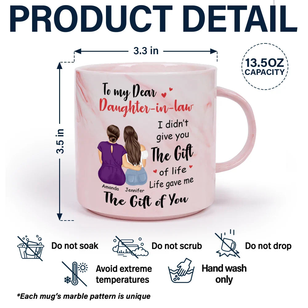 Mom - Daughters (Adult) - I Didn't Gift You The Gift - Personalized Marble Mug