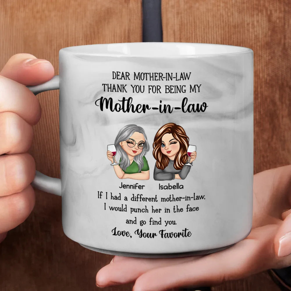 Gift For Mother - Punch Her In The Face - Personalized Marble Mug
