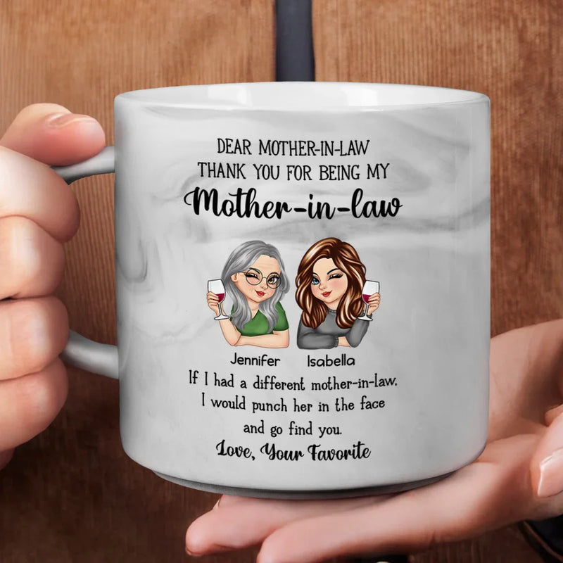 Gift For Mother - Punch Her In The Face - Personalized Marble Mug
