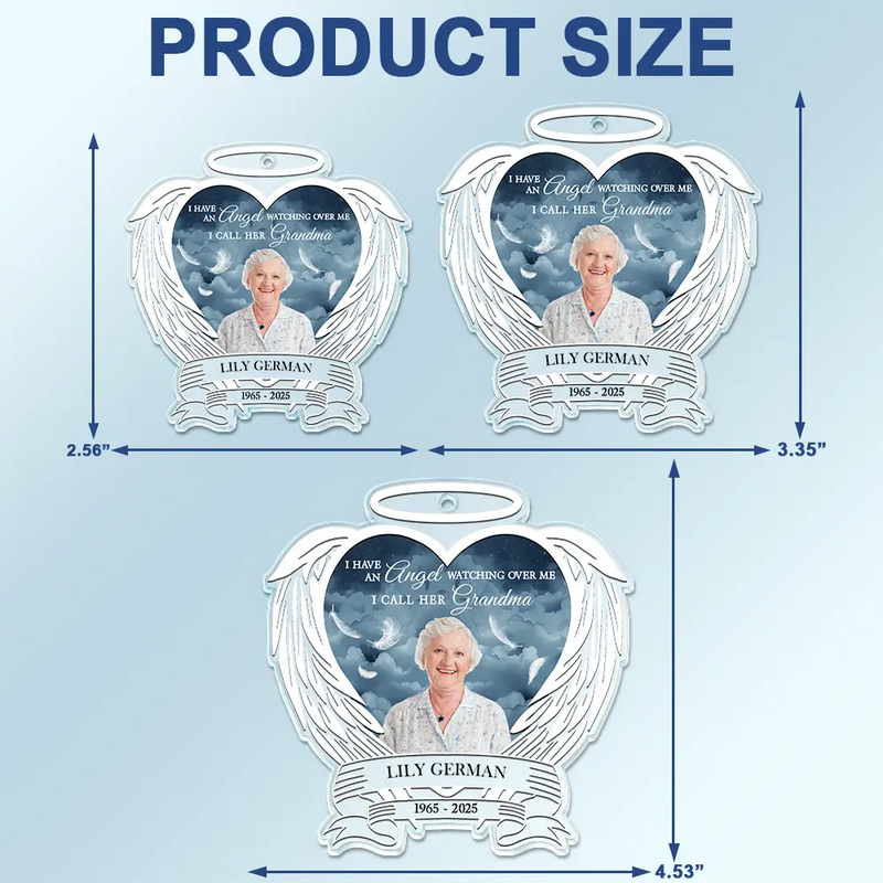 Custom Photo I Have An Angel Watching Over Me - Personalized Acrylic Car Hanger