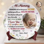 Custom Photo,New baby,New Mom,Gift For Mother,Happy - Custom Photo Hi Mommy I'm As Lucky As I Can Be - Personalized Ceramic Plate