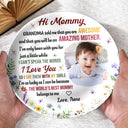 Custom Photo,New baby,New Mom,Gift For Mother,Happy - Custom Photo Hi Mommy I'm As Lucky As I Can Be - Personalized Ceramic Plate