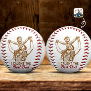 Custom Photo,Sport Dad,Gift For Father,Baseball - Custom Photo Pencil Drawing I Caught The Best Dad - Personalized Baseball, Softball