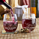 Gift For Mother,Gift For Father - We're Yours No Returns Or Refunds Hands In Hands - Personalized Stemless Wine Glass