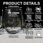 Gift For Mother,Gift For Father - We're Yours No Returns Or Refunds Hands In Hands - Personalized Stemless Wine Glass