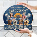 Pet Lovers, Pet Couple, Dog Lovers, Patio, Happy - Couple 3D Effect Pool & Patio Bar Hope You Brought Alcohol - Personalized Custom Shaped Wood Sign