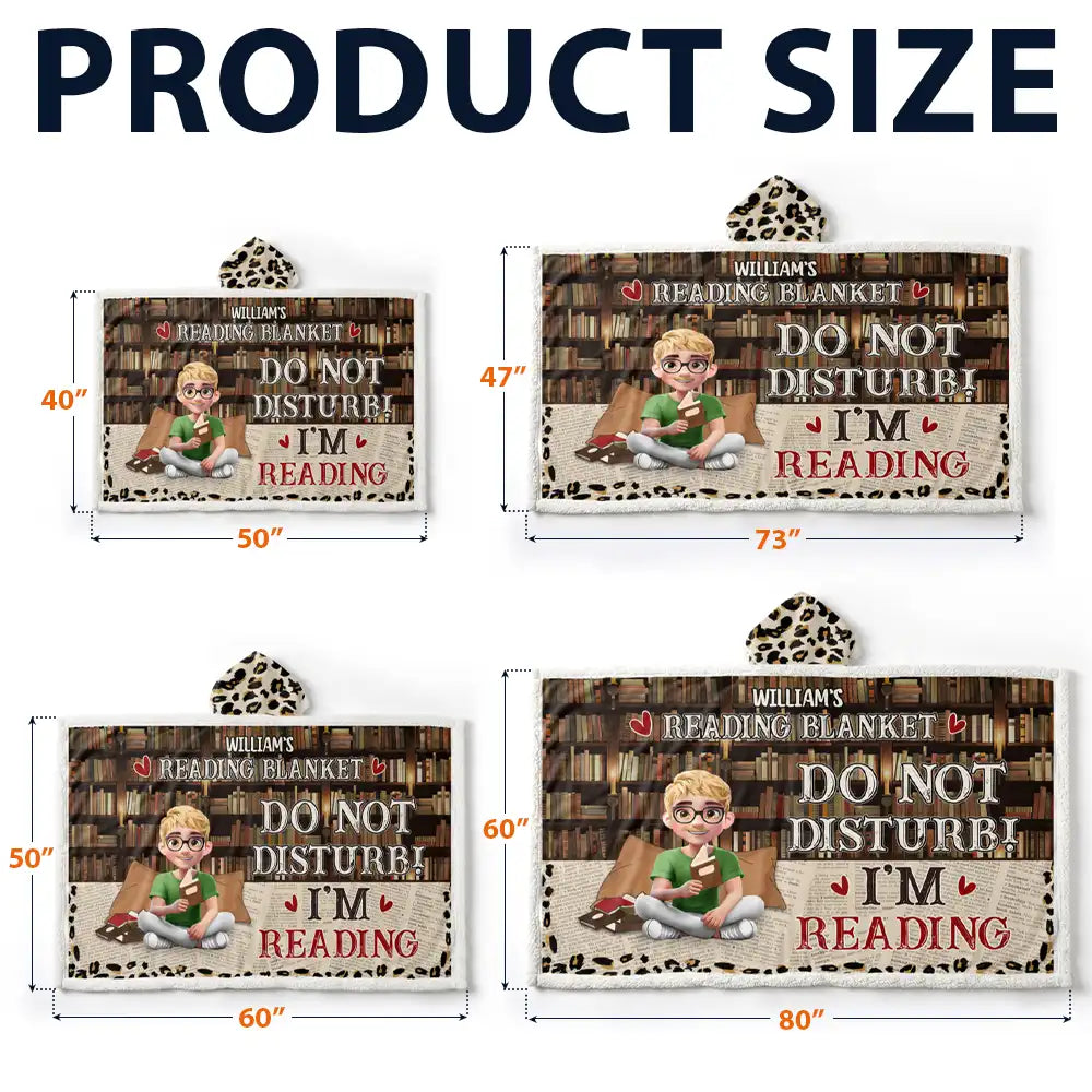 Reading,Gift For Yourself,Gift For Women,Happy - Reading Blanket Just A Girl Who Loves Books - Personalized Wearable Hooded Blanket