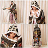 Reading,Gift For Yourself,Gift For Women,Happy - Reading Blanket Just A Girl Who Loves Books - Personalized Wearable Hooded Blanket