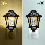 Dog Lovers,Dog Mom,Dog Dad,Pet Lovers,Pet Mom,Pet Dad,Memorial,Sad - Chinoiserie Toile Dog Your Light Will Always Shine - Personalized Plug-in Night Light