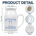 Gift For Bestie,Old Best friends,Love - Toile De Jouy Birth Flower Grow An Old Friend - Personalized Ceramic Flower Vase