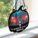 Halloween,Pet Lovers,Happy - Beware Of Little Woofsters & Meownsters - Personalized Window Hanging Suncatcher Ornament