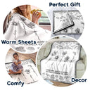 Gift For Yourself, Gift For Women, Gift For Bestie, Old Best friends ,Love - Toile De Jouy Birth Flower Grow An Old Friend - Personalized Fleece Blanket, Sherpa Blanket