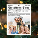 Gift For Bestie, Gift For Sisters, Christmas, Happy, Custom Photo - Custom Photo The Bestie Times From Friendship To Family - Personalized Custom Shaped Acrylic Ornament