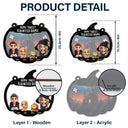 Halloween,Family,Pet Lovers,Happy - Home Sweet Haunted Home Couple With Kids & Pets - Personalized Window Hanging Suncatcher Ornament