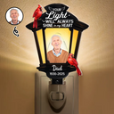 Gift For Yourself,Gift For Women,Gift For Men,Family,Pet Lovers,Dog Lovers,Cat Lovers,Memorial,Sad - Custom Photo Cardinal Bird Your Light Will Always Shine - Personalized Plug-in Night Light