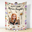 Reading, Gift For Yourself, Gift For Women, Happy - Reading Girl With Birth Month Flowers - Personalized Fleece Blanket, Sherpa Blanket