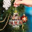 Christmas,Custom Photo,Family,Happy - Custom Photo Family Christmas Tree Version 2 - Personalized Custom Shaped Acrylic Ornament