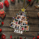 Christmas,Custom Photo,Family,Happy - Custom Photo Family Christmas Tree Version 2 - Personalized Custom Shaped Acrylic Ornament