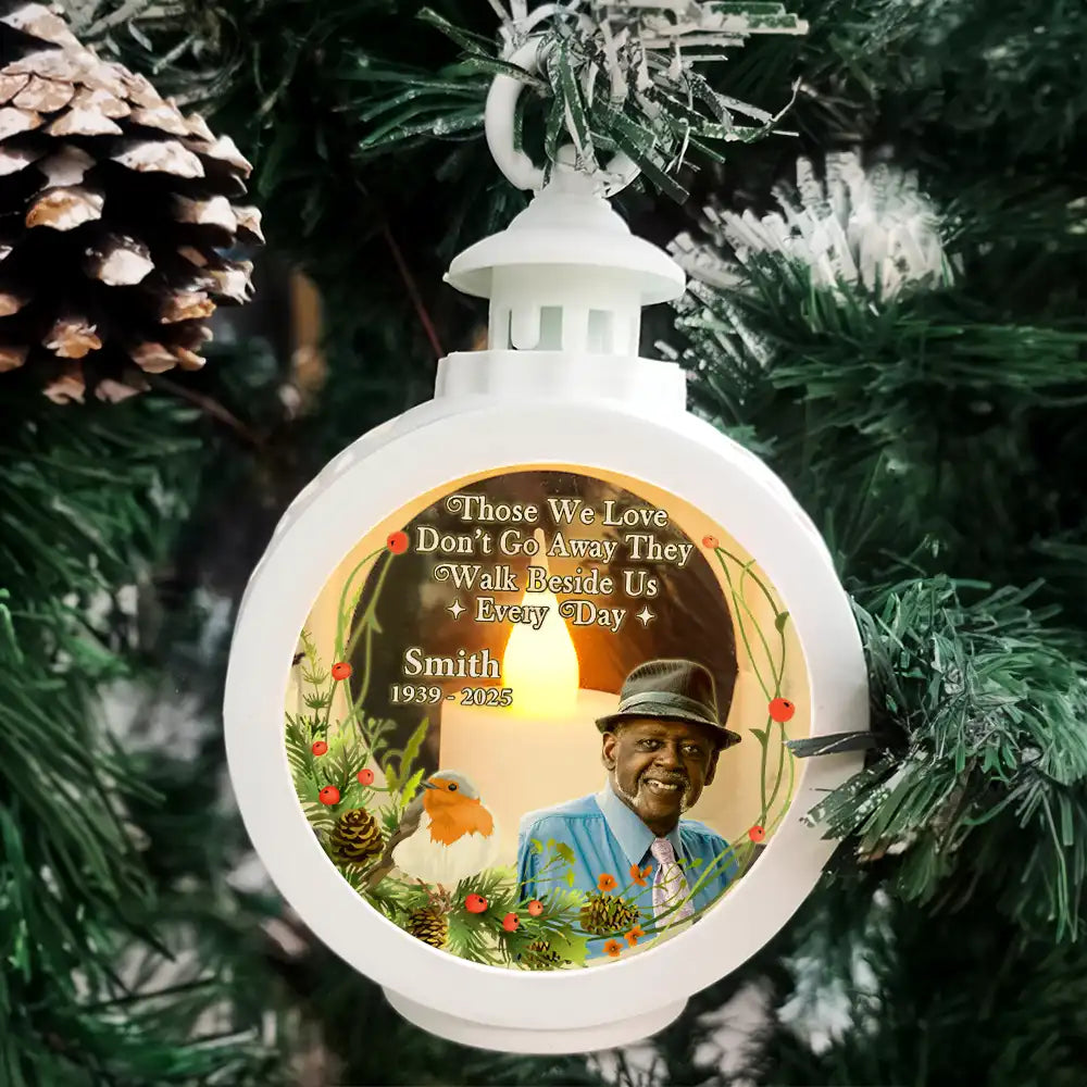 Christmas,Memorial,Sad,Family,Parents,Gift For Grandparents,Custom Photo - Custom Photo Although You Cannot See Me I'm Always With You - Personalized Candlelight Lantern Ornament
