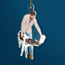 Photo Hobby Ornament,Gift For Yourself,Farm,Custom Photo,Gift For Women,Gift For Men,Christmas,Happy - Custom Photo Christmas Cow Farmer Decorations - Personalized Acrylic Photo Ornament