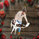 Photo Hobby Ornament,Gift For Yourself,Farm,Custom Photo,Gift For Women,Gift For Men,Christmas,Happy - Custom Photo Christmas Cow Farmer Decorations - Personalized Acrylic Photo Ornament
