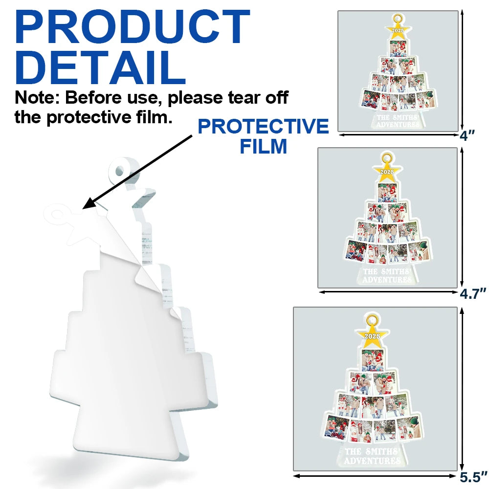 Custom Photo,Christmas,Travel,Gift For Yourself,Happy - Custom Photo Travel Photo Of The Year Travel Adventures - Personalized Custom Shaped Acrylic Ornament