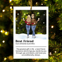 Christmas,Gift For Bestie,Happy,Gift For Sisters,Gifts For Colleagues - Best Friend Definition Bestie Backside - Personalized Custom Shaped Acrylic Ornament