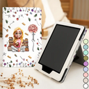 Reading,Gift For Yourself,Happy - Reading Girl With Birth Month Flower - Personalized Kindle Paperwhite Case Kickstand