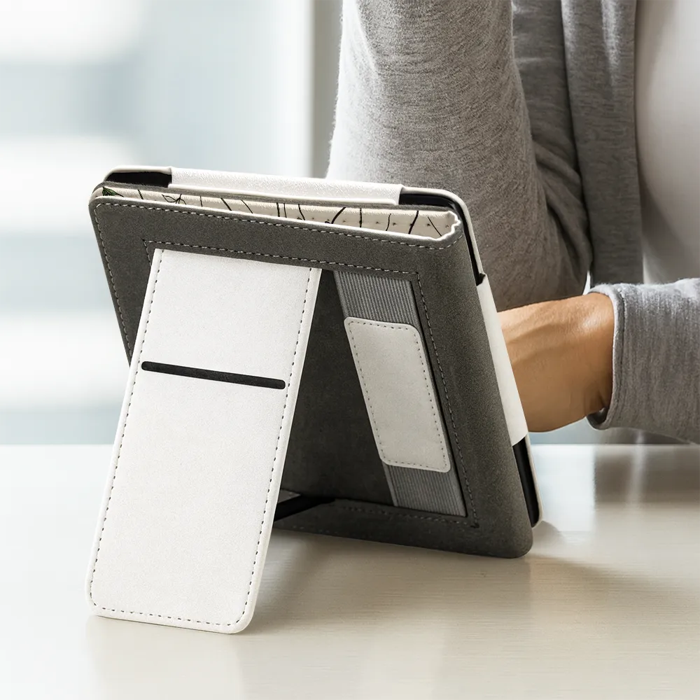 Reading,Gift For Yourself,Happy - Reading Girl With Birth Month Flower - Personalized Kindle Paperwhite Case Kickstand