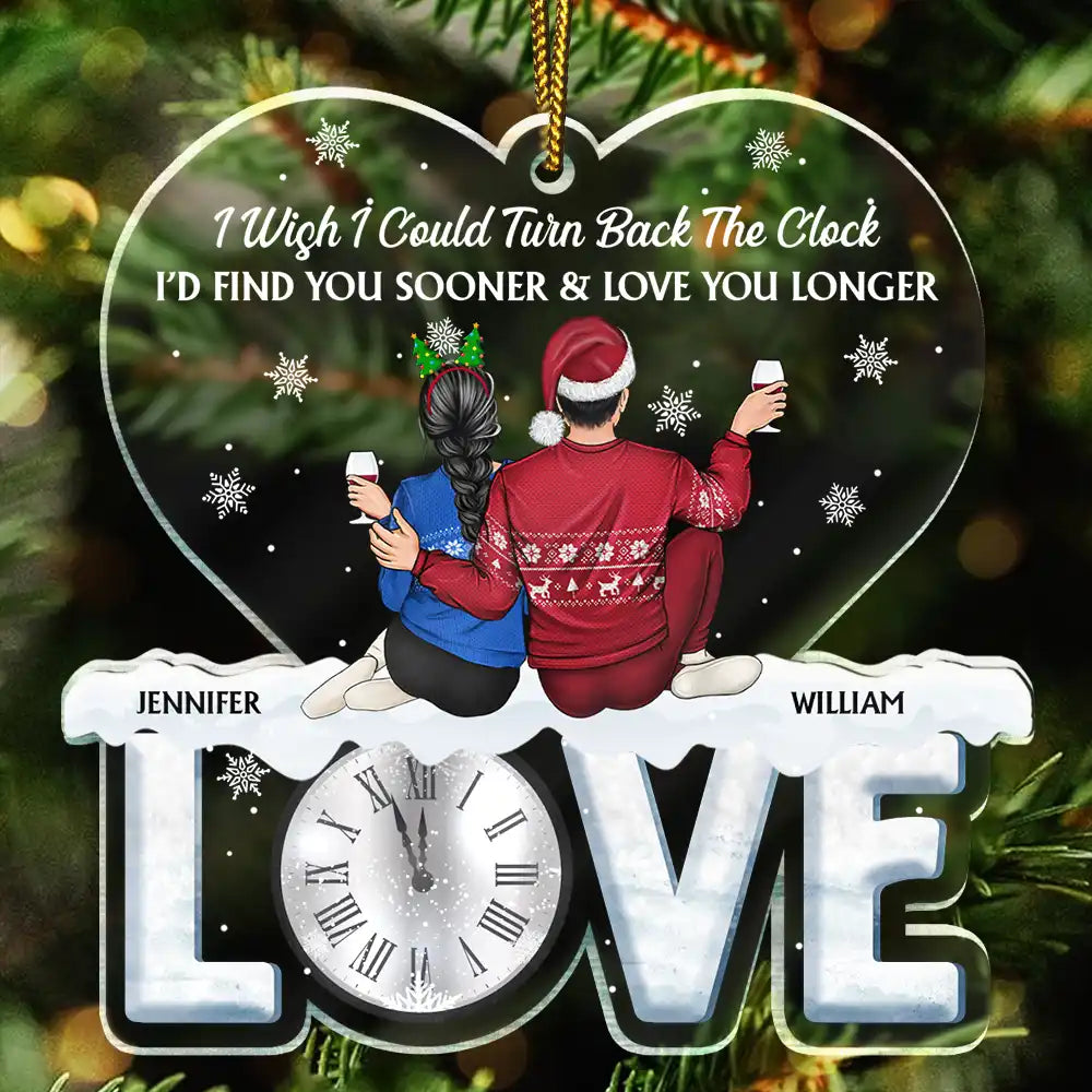 Find You Sooner And Love You Longer Couple - Personalized Custom Shaped Acrylic Ornament