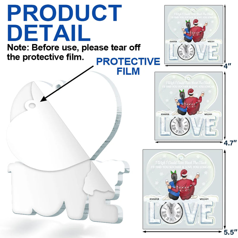 Christmas, Gift For Couples, Gift For Husband, Gift For Wife, Gift For Boyfriend, Happy - Find You Sooner And Love You Longer Couple - Personalized Custom Shaped Acrylic Ornament