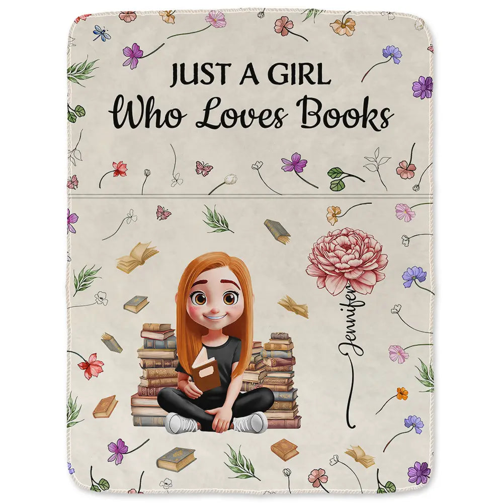 Reading,Gift For Yourself,Gift For Women,Happy - This Is My Reading Blanket Colorful Birth Month Flower - Personalized Fleece Blanket, Sherpa Blanket