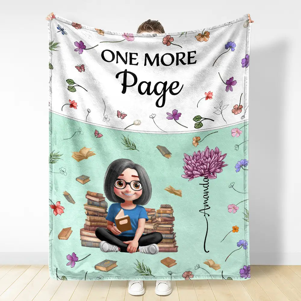 Reading,Gift For Yourself,Gift For Women,Happy - This Is My Reading Blanket Colorful Birth Month Flower - Personalized Fleece Blanket, Sherpa Blanket
