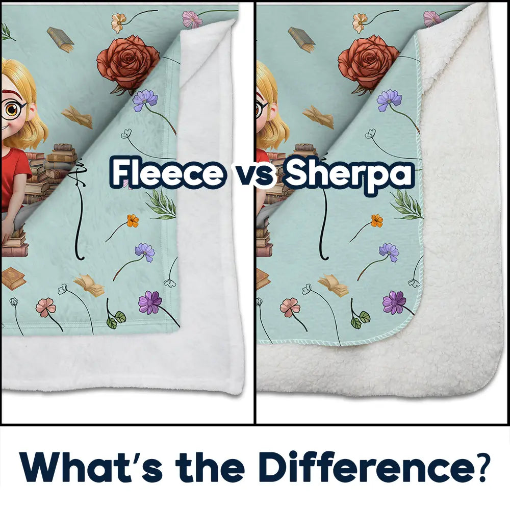 Reading,Gift For Yourself,Gift For Women,Happy - This Is My Reading Blanket Colorful Birth Month Flower - Personalized Fleece Blanket, Sherpa Blanket