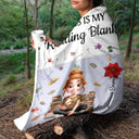 Reading,Gift For Yourself,Gift For Women,Happy - This Is My Reading Blanket Colorful Birth Month Flower - Personalized Fleece Blanket, Sherpa Blanket