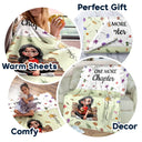Reading,Gift For Yourself,Gift For Women,Happy - This Is My Reading Blanket Colorful Birth Month Flower - Personalized Fleece Blanket, Sherpa Blanket