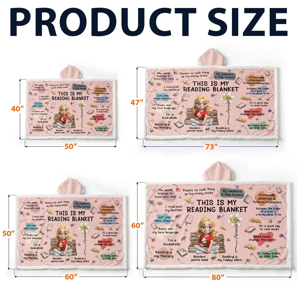 This Is My Reading Blanket Birth Month Flower - Personalized Wearable Hooded Blanket