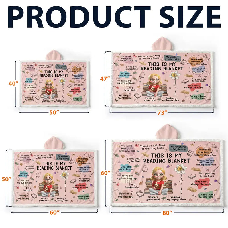This Is My Reading Blanket Birth Month Flower - Personalized Wearable Hooded Blanket