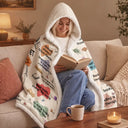 This Is My Reading Blanket Birth Month Flower - Personalized Wearable Hooded Blanket