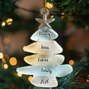 Beach Stones Family Christmas - Personalized Custom Shaped Acrylic Ornament