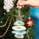 Beach Stones Family Christmas - Personalized Custom Shaped Acrylic Ornament