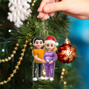 Christmas,Gift For Couples,New Dad,New baby,New Mom - 3D Effect Couple Expecting Parents, Baby Expecting, Baby Announcement - Personalized Custom Shaped Acrylic Ornament