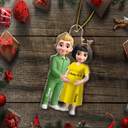 Christmas,Gift For Couples,New Dad,New baby,New Mom - 3D Effect Couple Expecting Parents, Baby Expecting, Baby Announcement - Personalized Custom Shaped Acrylic Ornament