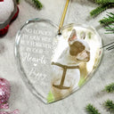 Custom Photo,Pet Lovers,Memorial,Sad - Custom Photo No Longer By My Side Pet Loss - Personalized Heart Shaped Glass Ornament