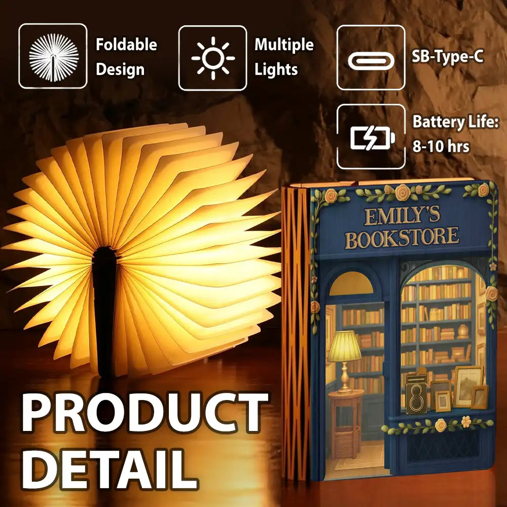 Gift For Yourself, Gift For Women, Reading, Top Market, Happy - My Book Store 3D Effect - Personalized Book Lamp