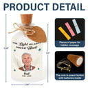 Christmas,Custom Photo,Memorial,Family,Pet Lovers,Sad - Custom Photo Your Light Will Always Shine In My Heart Crackle Glass Effect - Personalized Short Bottle Light