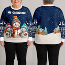 My Grandkids Snowman 3D Effect - Personalized Unisex Ugly Sweater